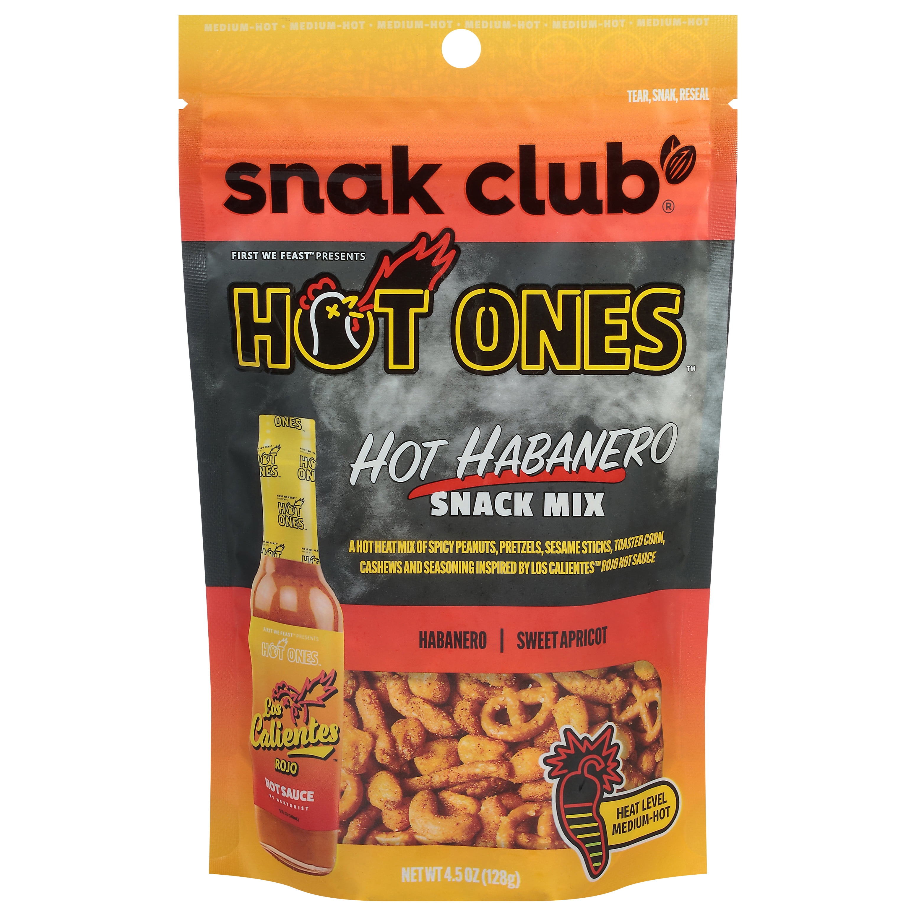 Snak Club  4.5 oz Snak Club Hot Ones Hot Habanero & Sweet Apricot Snack Mix, Pack of 1