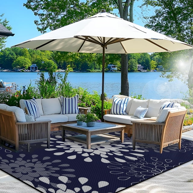 Alfombra de exterior Wallona, 244 x 305 cm, impermeable y reversible