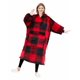 thumbnail image 3 of Sudadera con capucha KFUBUO Long Sherpa para adulto a cuadros rojos, 3 of 6