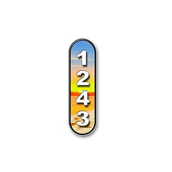 Sunny, Beach, Vertical, Curb, Mailbox, House Address Plaque, Reflective
