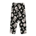 thumbnail image 5 of Goofa black white Skull bone Printed Soft Pajama Pants for Women, Wide Leg Comfy Casual Lounge Yoga Pants-XX-Large, 5 of 9