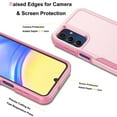 thumbnail image 4 of For Samsung Galaxy A15 5G Phone Case, with Tempered Glass Screen Protector, Heavy Duty Rugged Shockproof Full Body Protection Sturdy Durable Cover Cute Bumper for Galaxy A15 5G -Pink, 4 of 6
