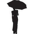 thumbnail image 2 of Woman With Umbrella Rubber Stamp, 1 X 2" Wood Stamp, 2 of 3