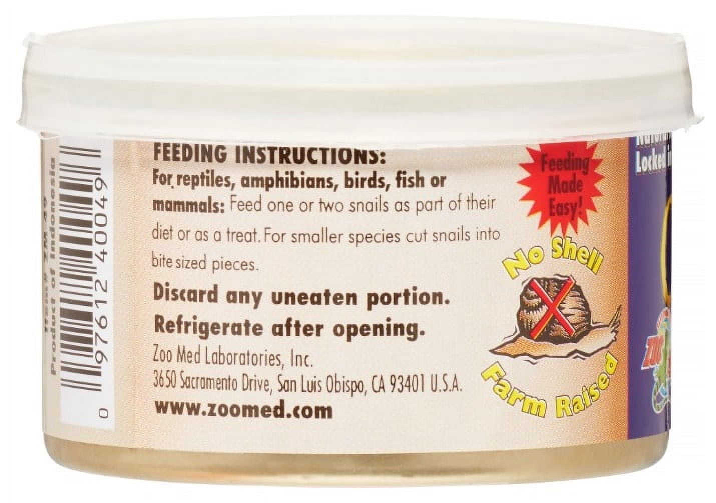 Zoo Med Can O' Snails for Reptiles, Birds or Mammals [Bird Parrot Treats, Reptile Bearded Dragon Food, Reptile Crickets and Insects, Reptile Snake Food, Reptile Supplies] 20.4 oz (12 x 1.7 oz)