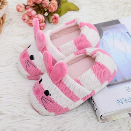 

Toddler Kids Baby Warm Shoes Boys Girls Cartoon Soft-Soled Slippers Pink 19-20