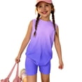 thumbnail image 6 of Grblisyd Outfits for Girls 10-12 Summer Gradient Print Tank Top and Biker Shorts 2 Piece Outfit Kids Cute Clothing Sets, 6 of 6