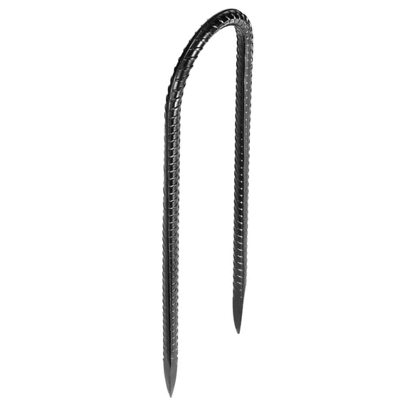 Heavy-Duty Galvanized Steel Rebar Stakes,12-Pack-U-Shaped Ground Anchors with Chisel Point for Tent Stakes,Fencing,and Garden Support