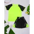 thumbnail image 3 of LiiYii Kids Boys Jerseys Shirts and Shorts Set Basketball Football Athletic Sportswear Green 3XS, 3 of 7