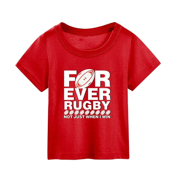 Gibobby Playera Moda Camiseta de manga corta con estampado de de fútbol para niños, regalo deportivo para al fútbol americano (Rojo, 9-10 Años)