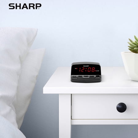 SHARP Digital Alarm Clock with Keyboard Style Controls