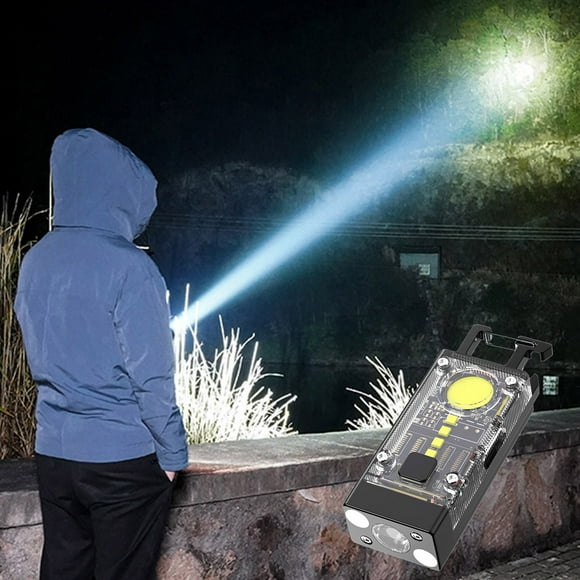 Multifunctional Solar Charging Work Light Super Bright Portable Keychain Light Water Proof COB Emergency Flashlight