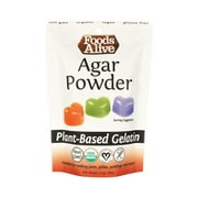 Foods Alive Agar Agar Powder - 2oz (Single Pack) Organic Agar Agar Powder for Gluten Free, Plant Based, Kosher and Unflavored Gelatin. Great for Vegan Cheese, Keto Food and other Whole Foods