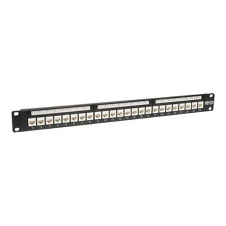 Tripp Lite by Eaton 24-Port Cat6/Cat5 Low Profile Feed-Through Patch Panel, 1U Rack-Mount/Wall-Mount, TAA - 24 x RJ-45