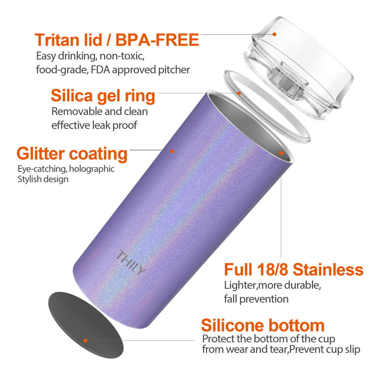Diller Thermal Water Bottle, Coffee Travel Mug 16 or 8 oz Kids Mini Water  Bottle Tumbler with Spout Lid, Leak Proof Flask for Kids and Women Keep 12H