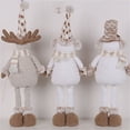 thumbnail image 6 of Clearance Under $11 Plush Snowman and Reindeer Christmas Decor Soft Standing Tabletop Figures with Knit Hats and Scarves Set of 3, 6 of 8