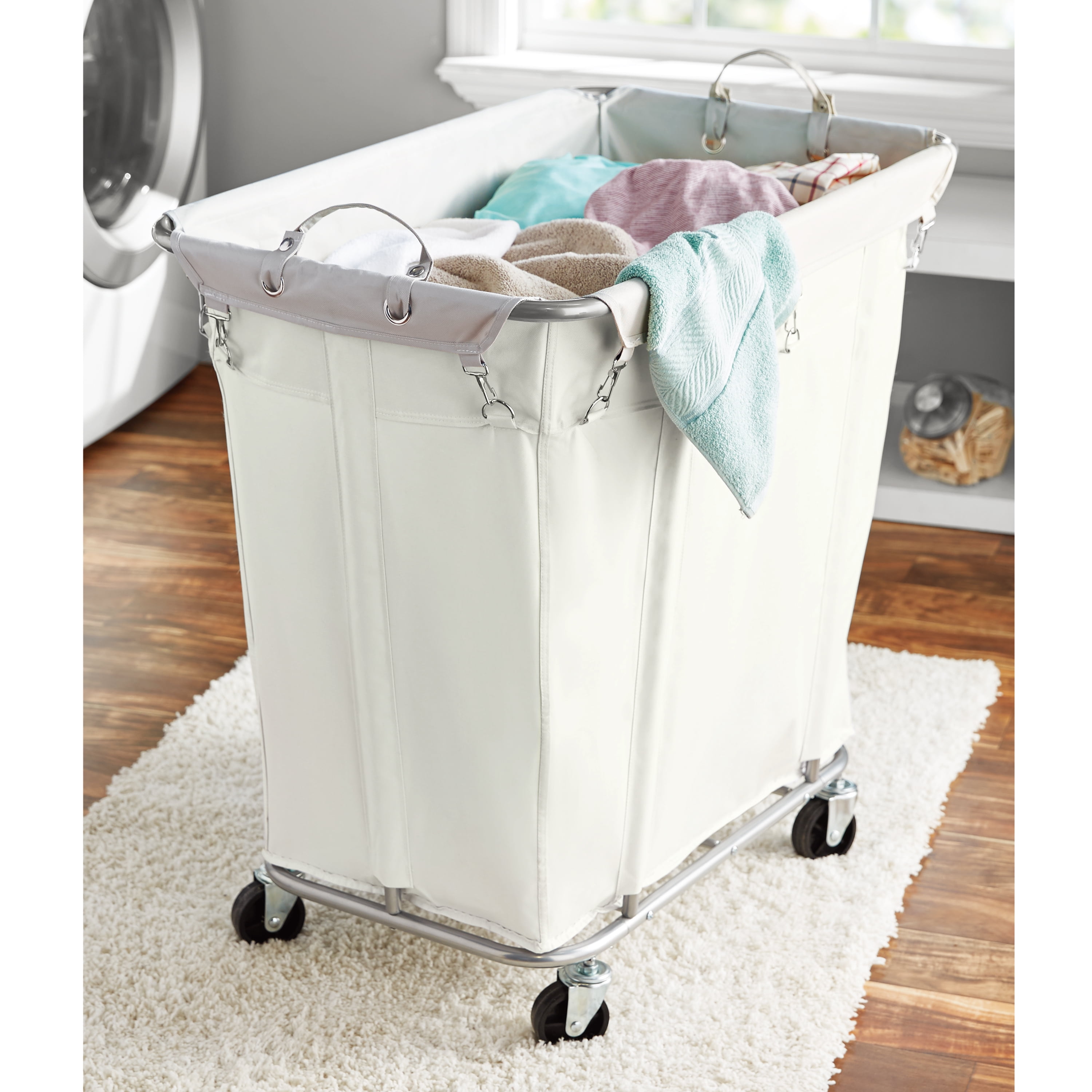 Mainstays Large Rolling Laundry Cart with Canvas Bag – Deal – BrickSeek