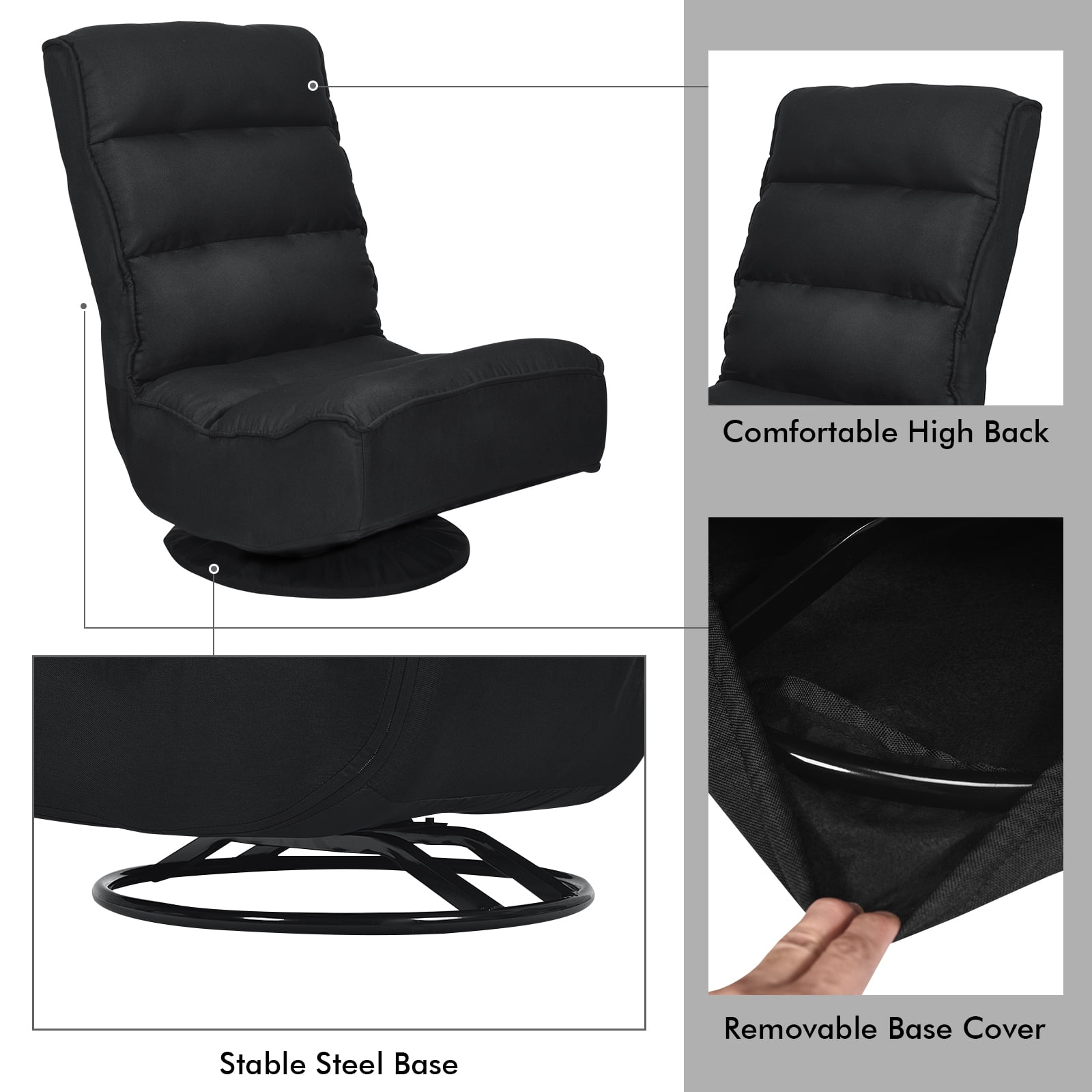 Giantex Rotatable Floor Chair, Foldable Floor Chair, Floor Seat Cushion, Lazy Sofa for Meditation, Yoga, Ideal for Home & Office