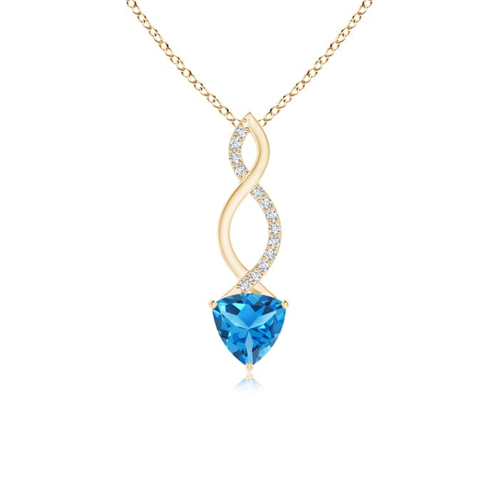 Valentine Jewelry Gift - Trillion Swiss Blue Topaz Infinity Pendant