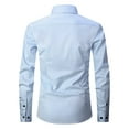 thumbnail image 3 of OIOLOYJM Mens Shirts Solid Formal Business Long Sleeve Dress Shirts Free Button-Down Blouses Classic Collar Classic T shirt Light Blue XL, 3 of 3