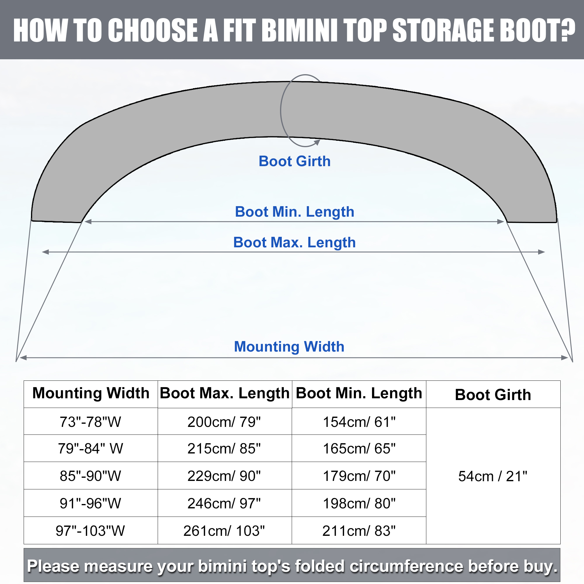 Unique Bargains Bimini Top Storage Boot Cover Waterproof 600D Polyester Deep Blue