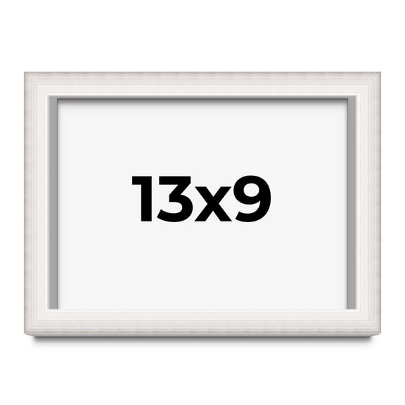13x9 Shadow Box Silver Brushed Striped Display Frame | 1.625 Inches Deep | 1 Inch Moulding Width |