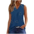 thumbnail image 2 of Débardeur pour Femmes, Blouse d'Été Décontractée Mode Ample Sans Manches à Col en V, 2 of 5