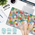 thumbnail image 5 of Cute Colorful Cats Extended Gaming Mouse Pad Large Desk Mat with Non-Slip Rubber Base and Stitched Edges,Keyboard Mouse Mat Desk Pad for Work,Game,Office,Home 35.4 * 15.7 Inch, 5 of 6