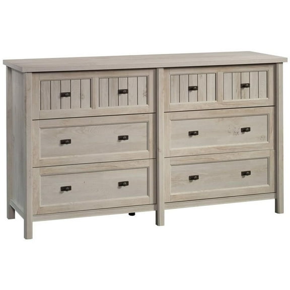 Pemberly Row Coastal Engineered Wood 6-Drawers Dresser in Chestnut