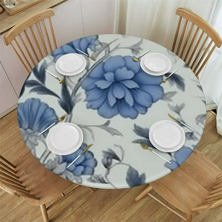 

Autua Flowers Round Tablecloth Stain-Resistant Washable Indoor Outdoor Tablecloth Restaurant Wedding Party 100% Polyester Waterproof Fabric Full Width Single-Sided Printing 31 -35