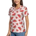 thumbnail image 5 of Yiaed Watermelon Print Women's T Shirt V-Neck Short Sleeve Shirt Casual Breathable Tee Summer Tops-3X-Large, 5 of 5
