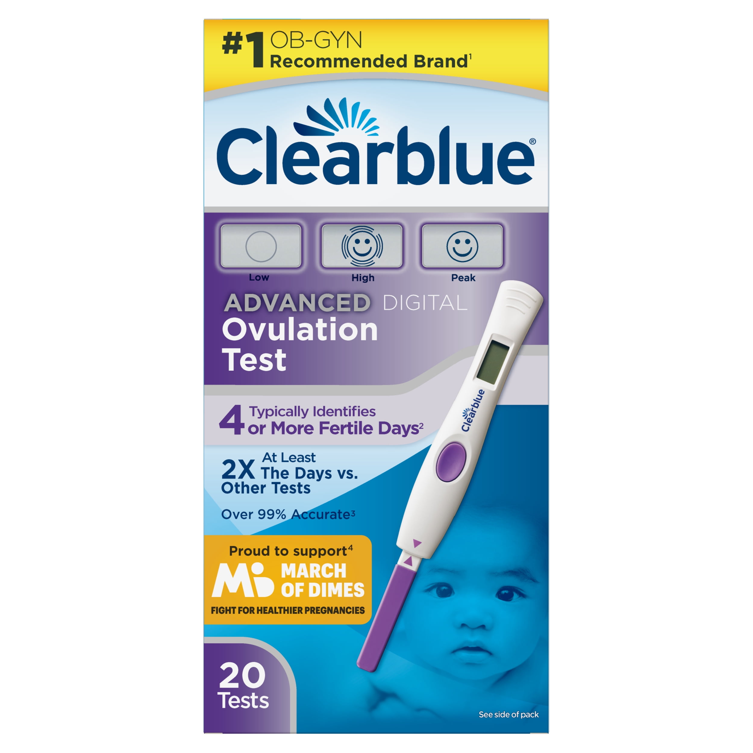 Clearblue Advanced Digital Ovulation Test Predictor Kit 20 Tests 