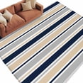 thumbnail image 2 of Minimalist Stripes Washable Living Room Rugs 5'x8', Navy Blue Khaki Grey Horizontal Stripe Modern Low Pile Throw Large Area Rug Non-Slip Sturdy Edge Binding Carpet for Living Room Kitchen Office, 2 of 9