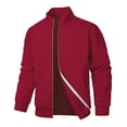 thumbnail image 3 of Ceisia Textured Warm Men's Loose Fit Stand-Collar Zip-Up Cardigan Gift, 3 of 5