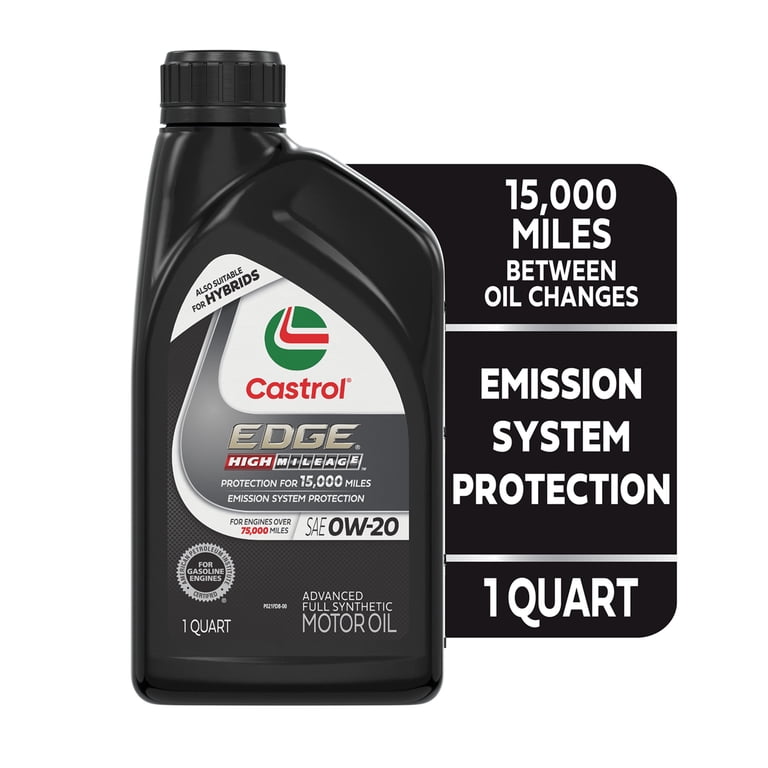 Castrol Edge High Mileage 0W-20 Advanced Full Synthetic Motor Oil