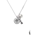 thumbnail image 2 of Delight Jewelry Silvertone Domed Black DSN - Love and Lock Charm Necklace, 18"+1", 2 of 4