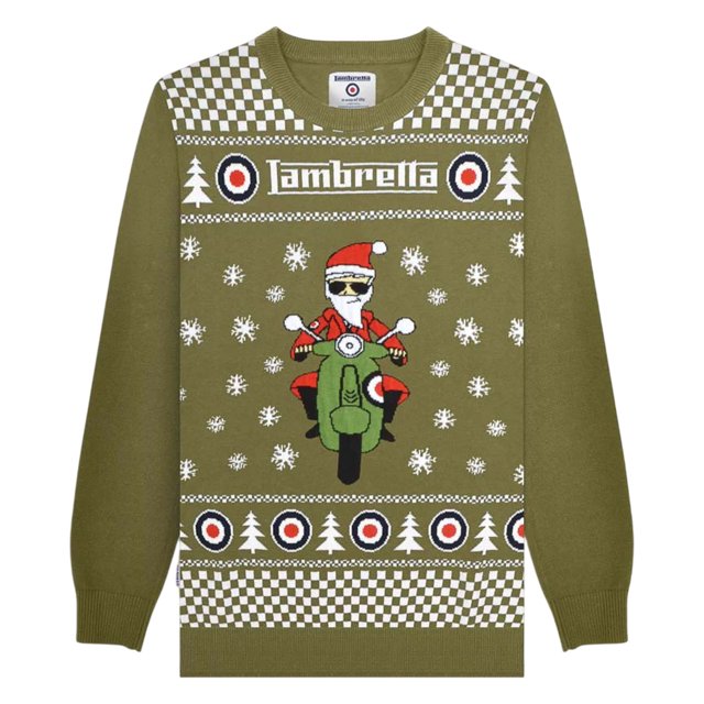 Lambretta Mens AW25 Scooter Ugly Christmas Sweaters
