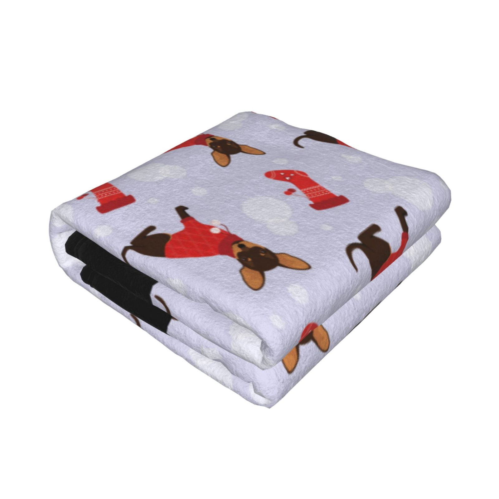 Throw Blanket for Couch - Cute Christmas sock Dog Soft Comfy Lightweight Cozy Warm Throw Blanket, Fuzzy Plush Flannel Blanket & Throws for Sofa and Bed All Season