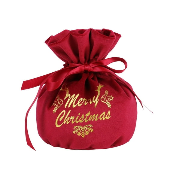 JeashCHAT Christmas Gift Bag Jewelry Bag Velvet Drawstring Bag Wedding Holiday Christmas Party Favors Bag Candy Gift Wrap Bag