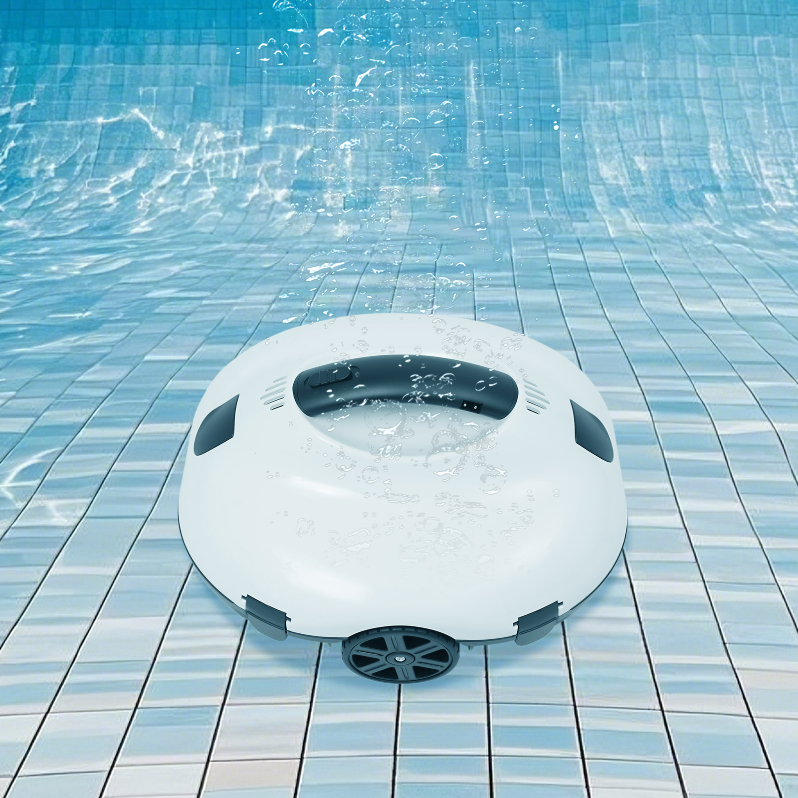 Automatic Robotic Pool Cleaner for Swimming Pools with a Bottom Area within 861.11ft² and a Maximum Water Depth of 9.84ft for Removing Sand, Stones, Hair, Debris and Other Sundries