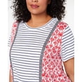 thumbnail image 3 of Style & Co Plus Size Mixed-Print T-Shirt, Dark Red, 2X, 3 of 5