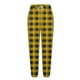 thumbnail image 5 of Miluxas Womens Comfy Lounge Plaid Pants Loose Yoga Pants Drawstring Soft Pajama Pants with Pockets Yellow XL(XL), 5 of 6