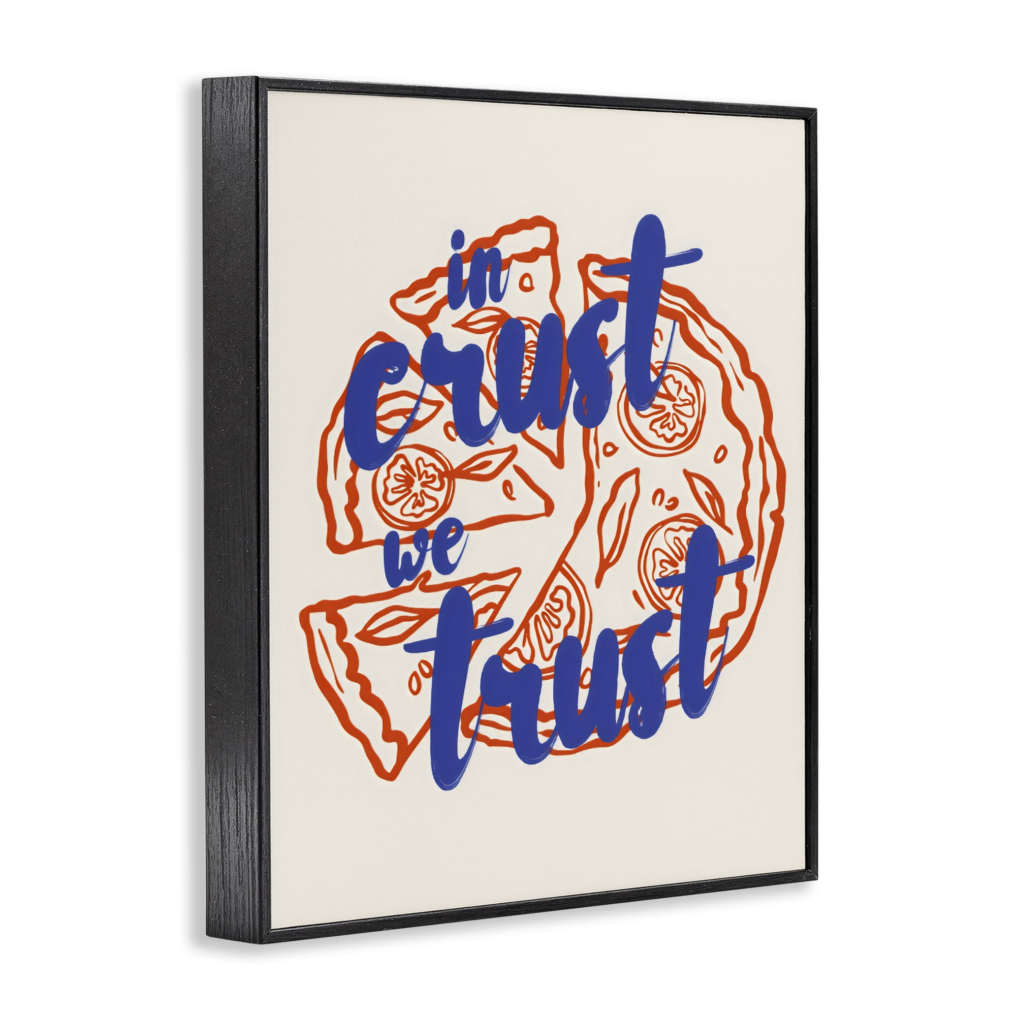 Stupell Industries In Crust We Trust Pizza Black Framed Giclee Art, design by The Prints Vibe
