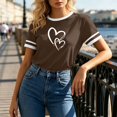 thumbnail image 4 of Neewe Blouse for Women Dressy Casual Short Sleeve Color Block Tops Fashion Peint Crew Neck Tunic Shirts Summer Clothes, 4 of 8