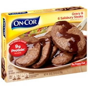 On-Cor Gravy & 6 Salisbury Steaks Entree, Regular 28 Ounce Package Meal, (Frozen)