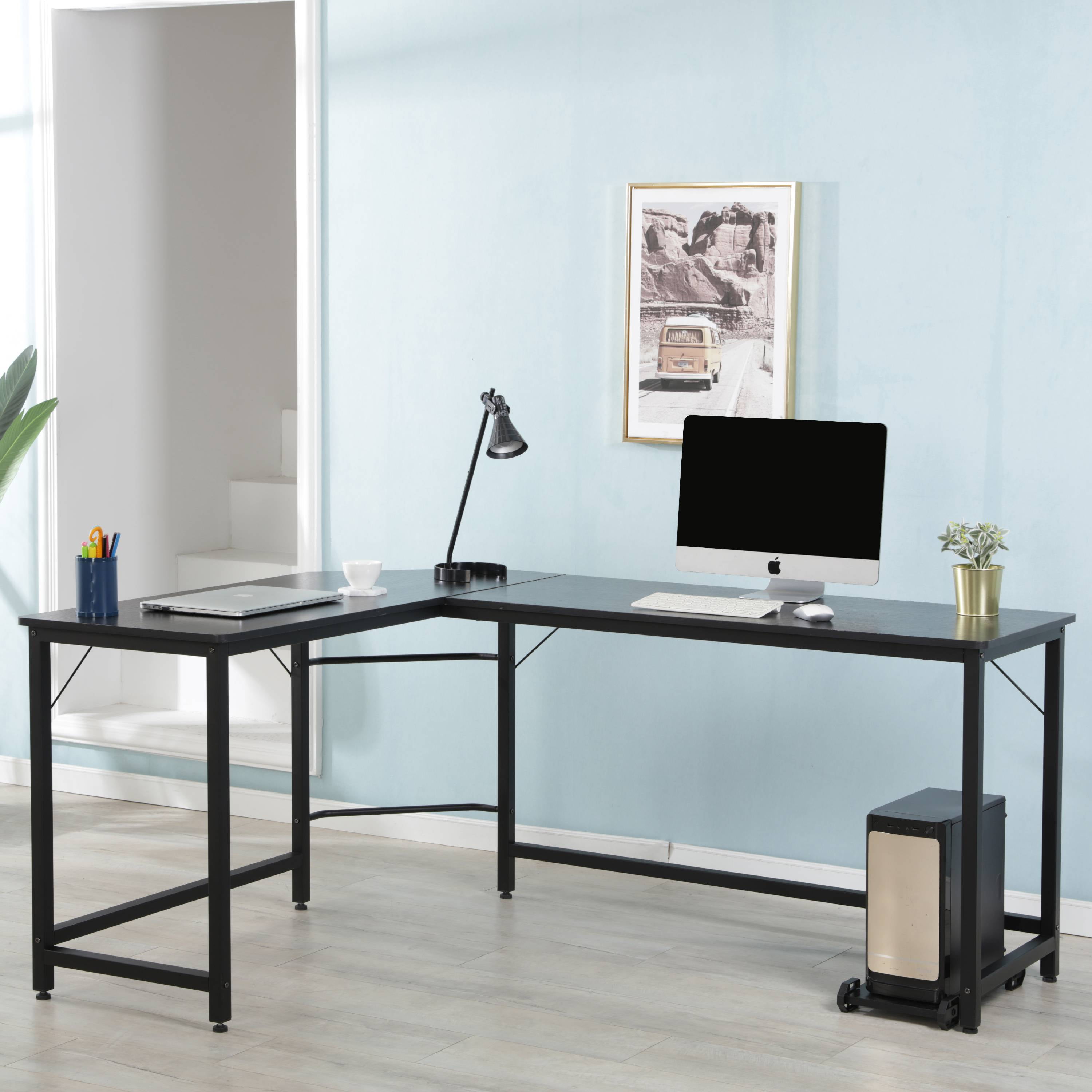 66'' x 49'' x 30'' LShaped Computer Desk, 2Piece Corner Desk Modern Design PC Laptop Computer