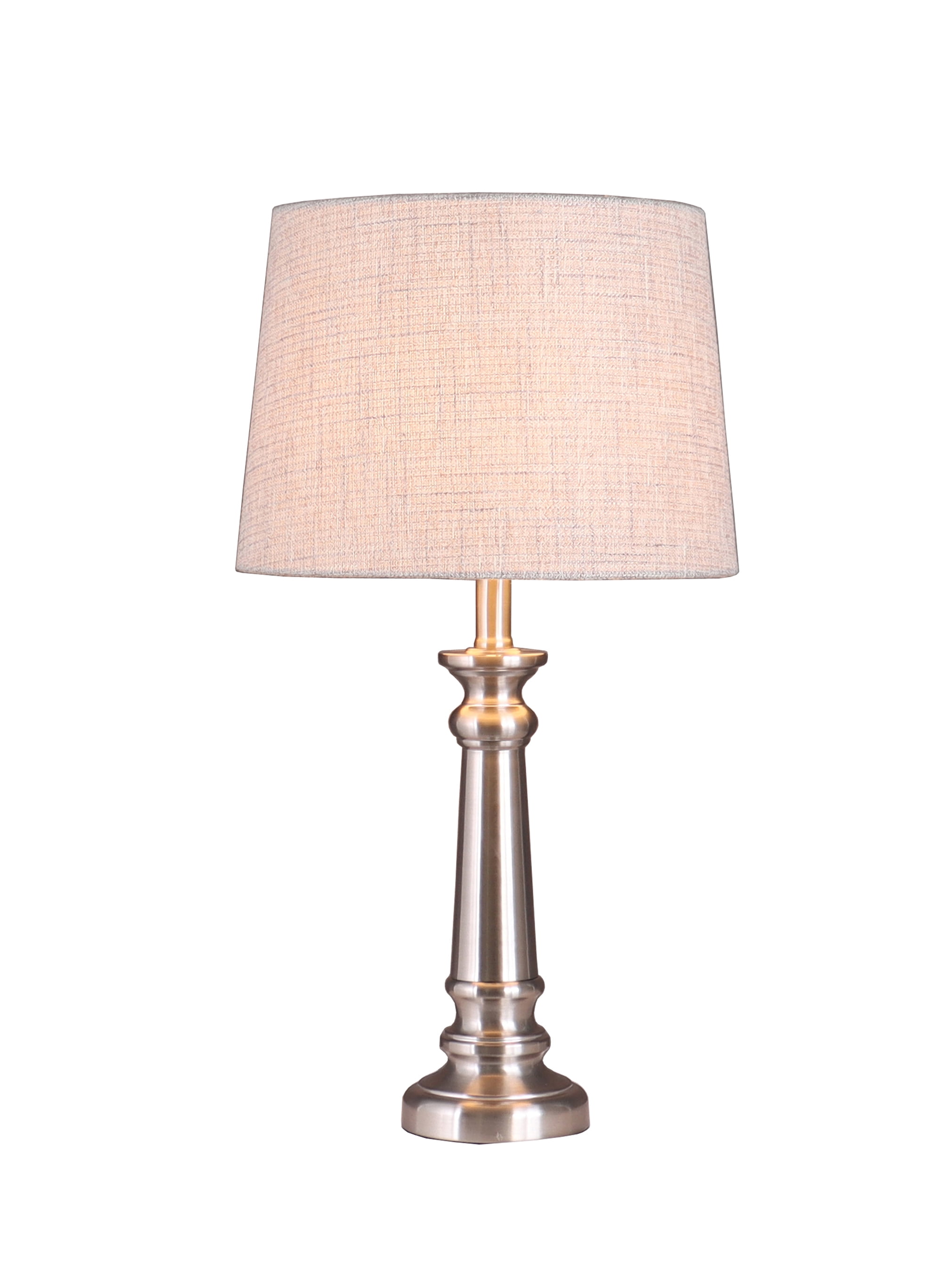 Simplee Adesso 18.5" Height Metal Material Brushed Nickel Finish Table Lamp Base, Transitional Design, Office and Dorm