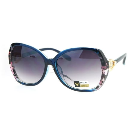 Womens Jewel Rhinestone Arm Diva Designer Fashion Sunglasses Blue