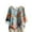 Cyan, variant on Women's 3/4 Sleeve Button Down Loose Blouse, Casual Lightweight Leaf Print Shirt Top, Comfortable Summer Tunic for Everyday Wear Fashion Clothing for Women