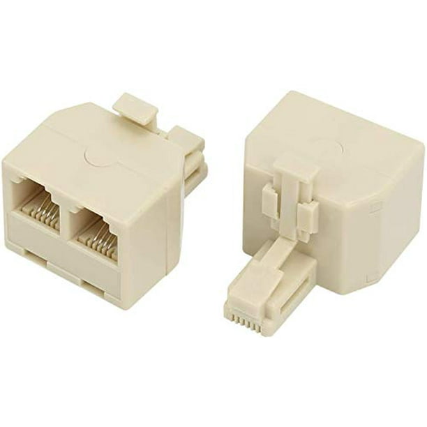 Uvital RJ11 Duplex Wall Jack Adapter Dual Phone Line Splitter Wall Jack