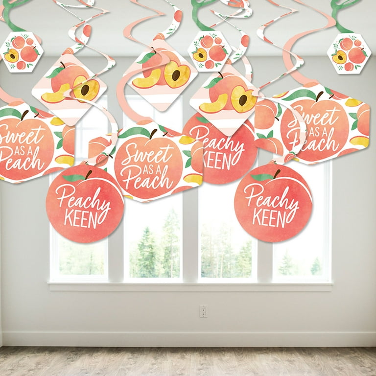 Big Dot of Happiness Sweet as a Peach - Fruit Themed Baby Shower or  Birthday Party Hanging Decor - Party Decoration Swirls - Set of 40